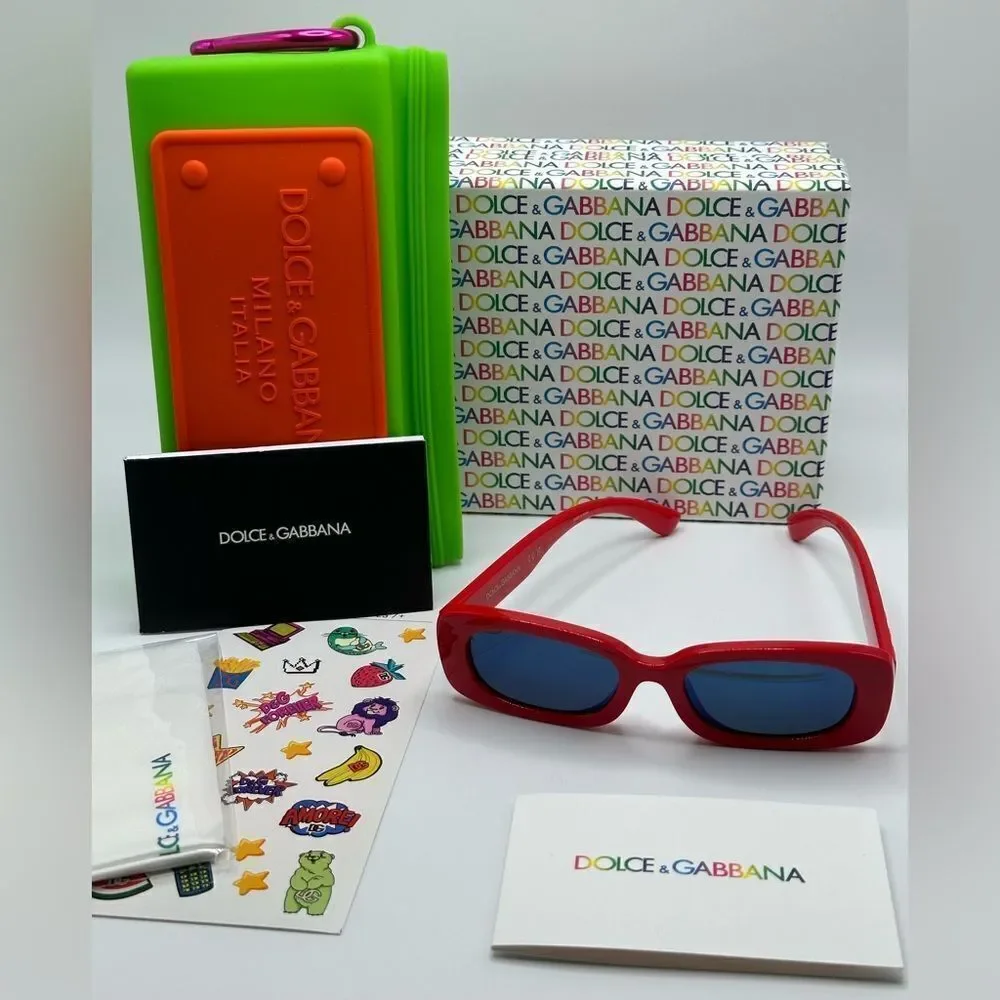 NEW DOLCE & GABBANA KIDS Sunglasses DX6006U 308825 Red Dark Grey Mirror Blue